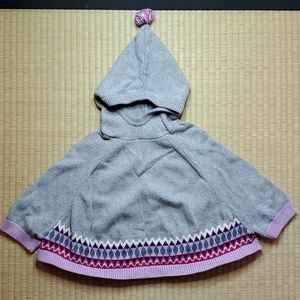 Gymboree Sweater-Knit Winter Poncho w/ PomPom Hood